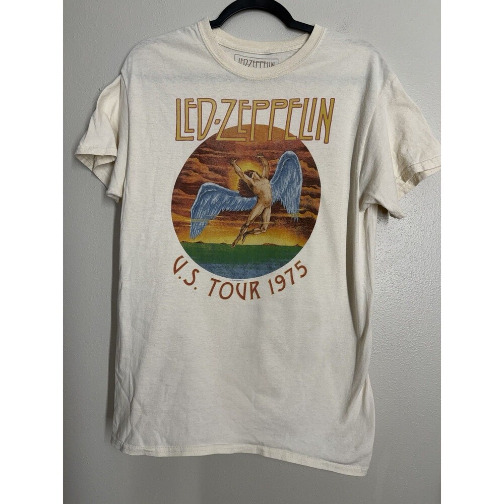Led Zeppelin 1975 US Tour T Shirt M Swan Song Icarus Graphic Rock Band Tee
